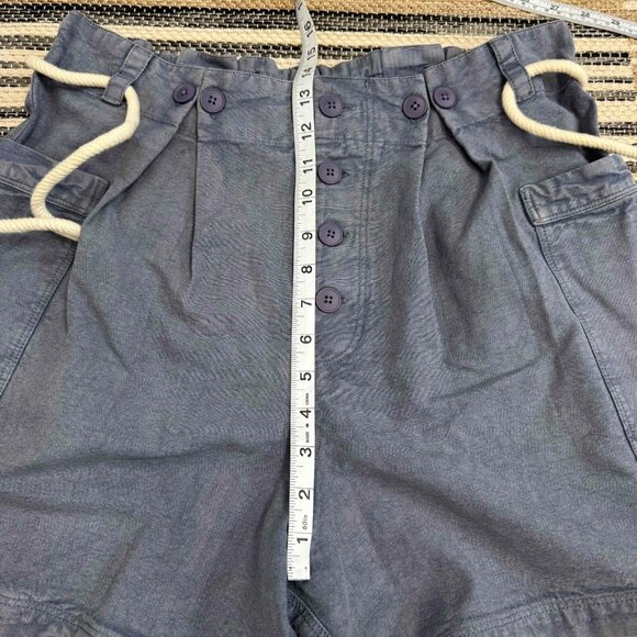 Free People Women's Coney Beach Shorts Bohemian Linen Blend Blue Mirage Size Med - Picture 10 of 13